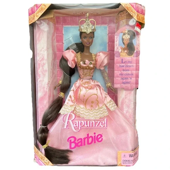 Mattel 1997 Rapunzel Barbie #18164 NRFB Long Hair Crown - Picture 9 of 12
